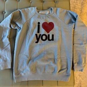 Free city Blue Sweatshirt with Heart Design